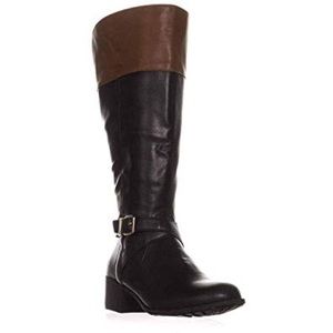 Black knee high riding boots